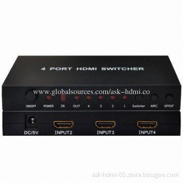 HDMI Switch, 4x1 ARC, Support 4K, 5V DC/2A Power Supply